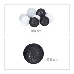 Guirlande Lumineuse LED 10 Boules Coton -Noël Décorer Magasin 03350efabfc44ae1873b47f43a256392