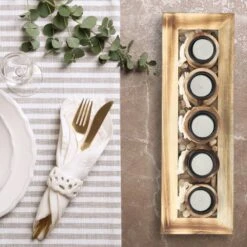Porte-bougies Effet Bois Avec Plateau -Noël Décorer Magasin 055b85803f6a4ddea47f58a204c4fc6a
