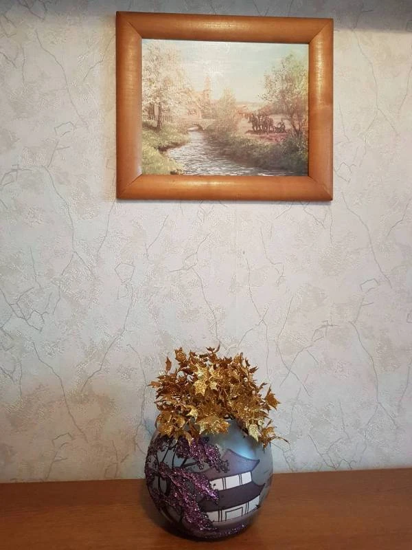 Vase En Verre Peint à La Main 16 Cm 2 Vase En Verre Peint à La Main 16 Cm – Image 2