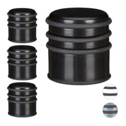 Butoir De Porte Noir En Lot De 4