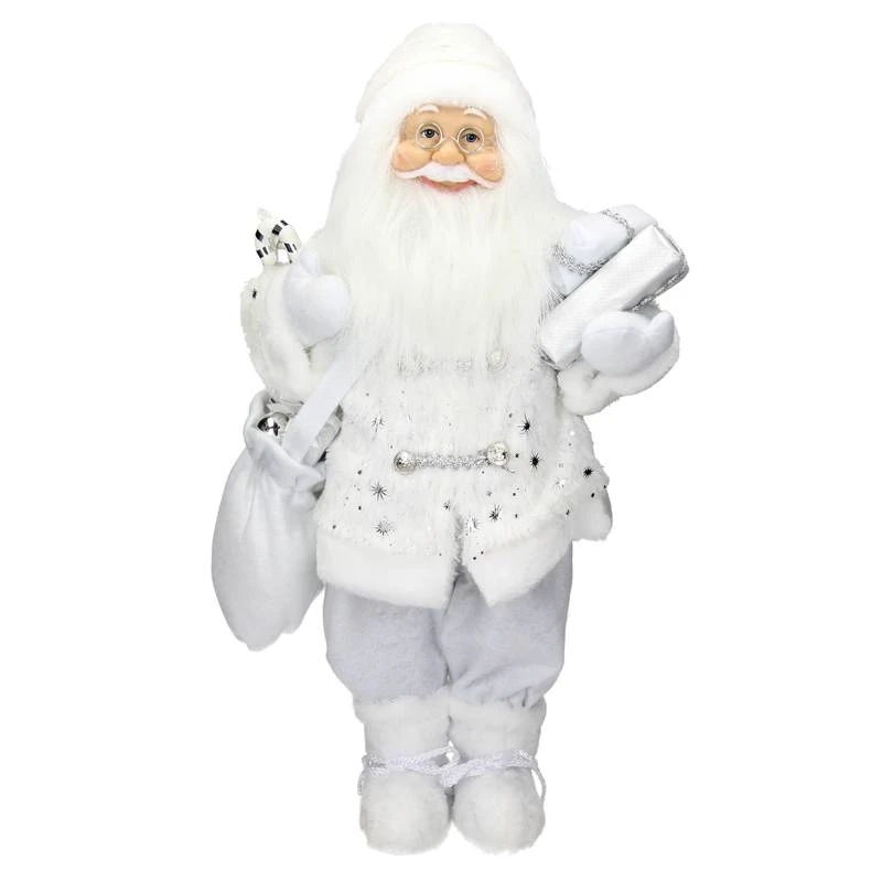 Figurine De Père Noël 24x14x47cm Blanc 1 Figurine De Père Noël 24x14x47cm Blanc