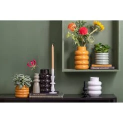 PRESENT TIME Vase Déco Bobbly Glazed - Ocre -Noël Décorer Magasin 55c4fe2d6f28463ebcbb06f7d213de13