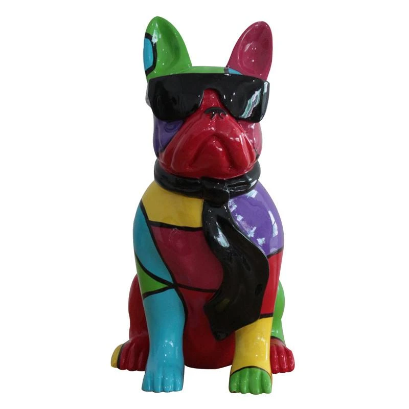 Statue Chien Bulldog Assis H37cm KARL 01 1 Statue Chien Bulldog Assis H37cm KARL 01