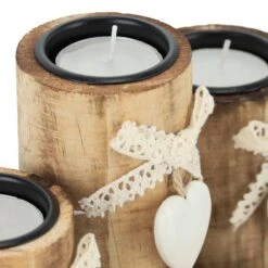 Porte-bougies Effet Bois Avec Plateau -Noël Décorer Magasin 6ffa9b468b724adeb7b4ee0ca21f3518