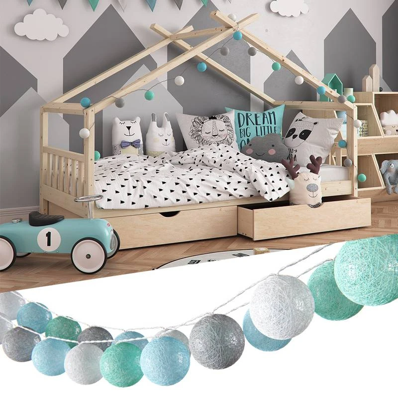 Guirlande Cotton Balls 310cm Vert 4 Guirlande Cotton Balls 310cm Vert – Image 4