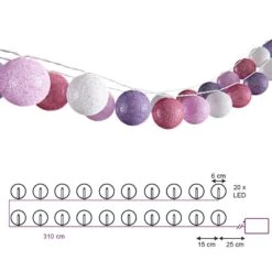 Guirlande Cotton Balls 310cm Rose -Noël Décorer Magasin 896ac4c3e6a24630b5f7d1e85ab89866