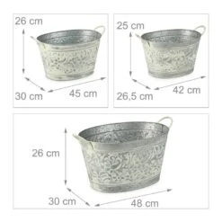 Jardinière En Zinc En Lot De 3 -Noël Décorer Magasin bc763b49ec454f7f9760ce0f331bbc50