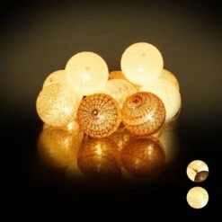 Guirlande Lumineuse LED 10 Boules Coton -Noël Décorer Magasin cb19e695e3764e1687cd7bb196f9cb56