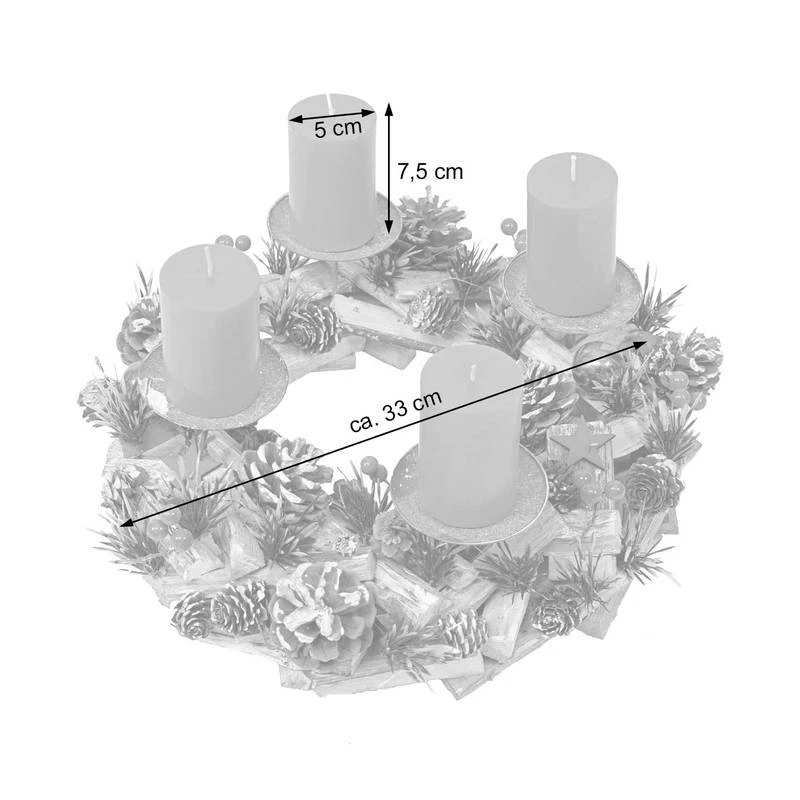 Couronne Avent HWC-H50 Bougies Rouges 6 Couronne Avent HWC-H50 Bougies Rouges – Image 6