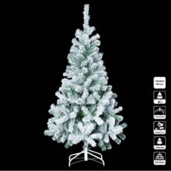 Sapin De Noël 150 Cm Vert Floqué Blanc