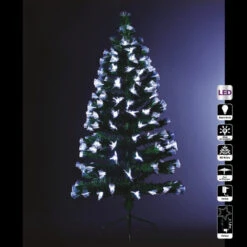 Sapin De Noël 90 Cm Vert Lumineux LED Blanc